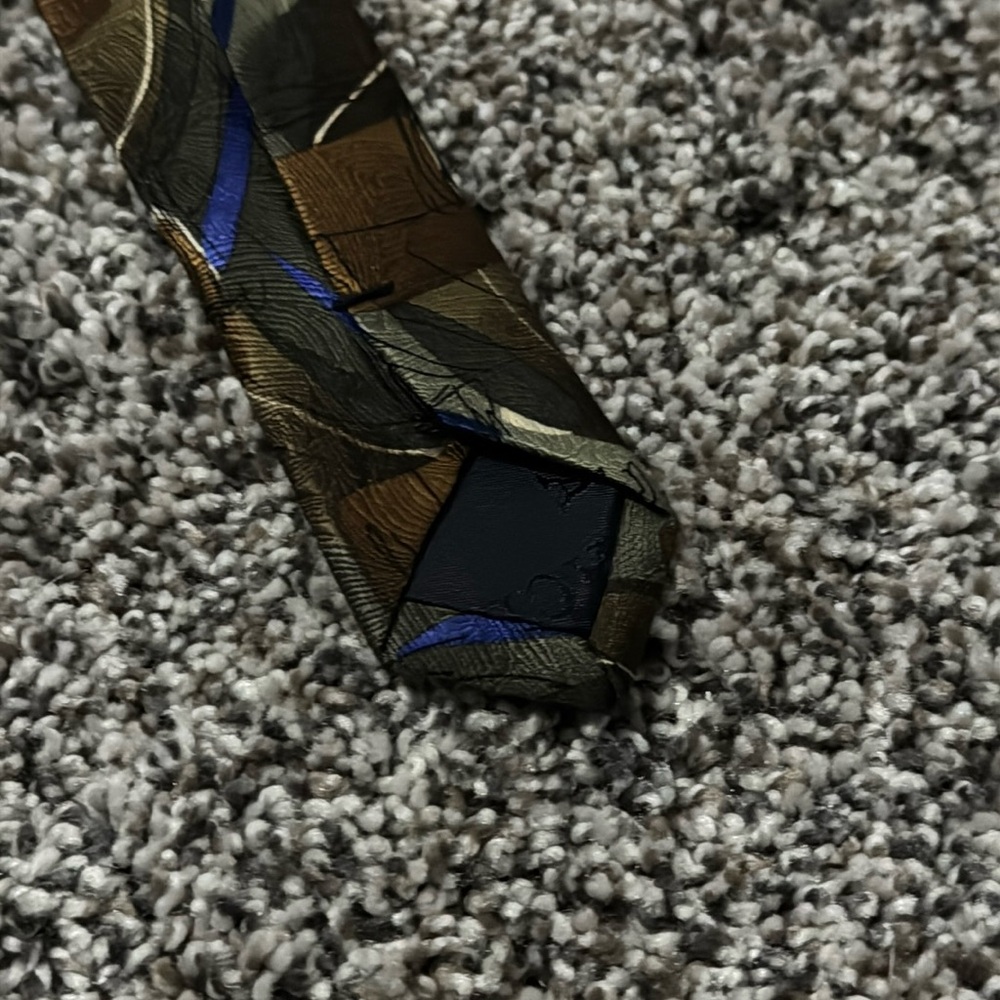 J. Garcia Extra Long Blue/Green/Brown Drummers Collection Neck Tie 100% Silk - Picture 4 of 4